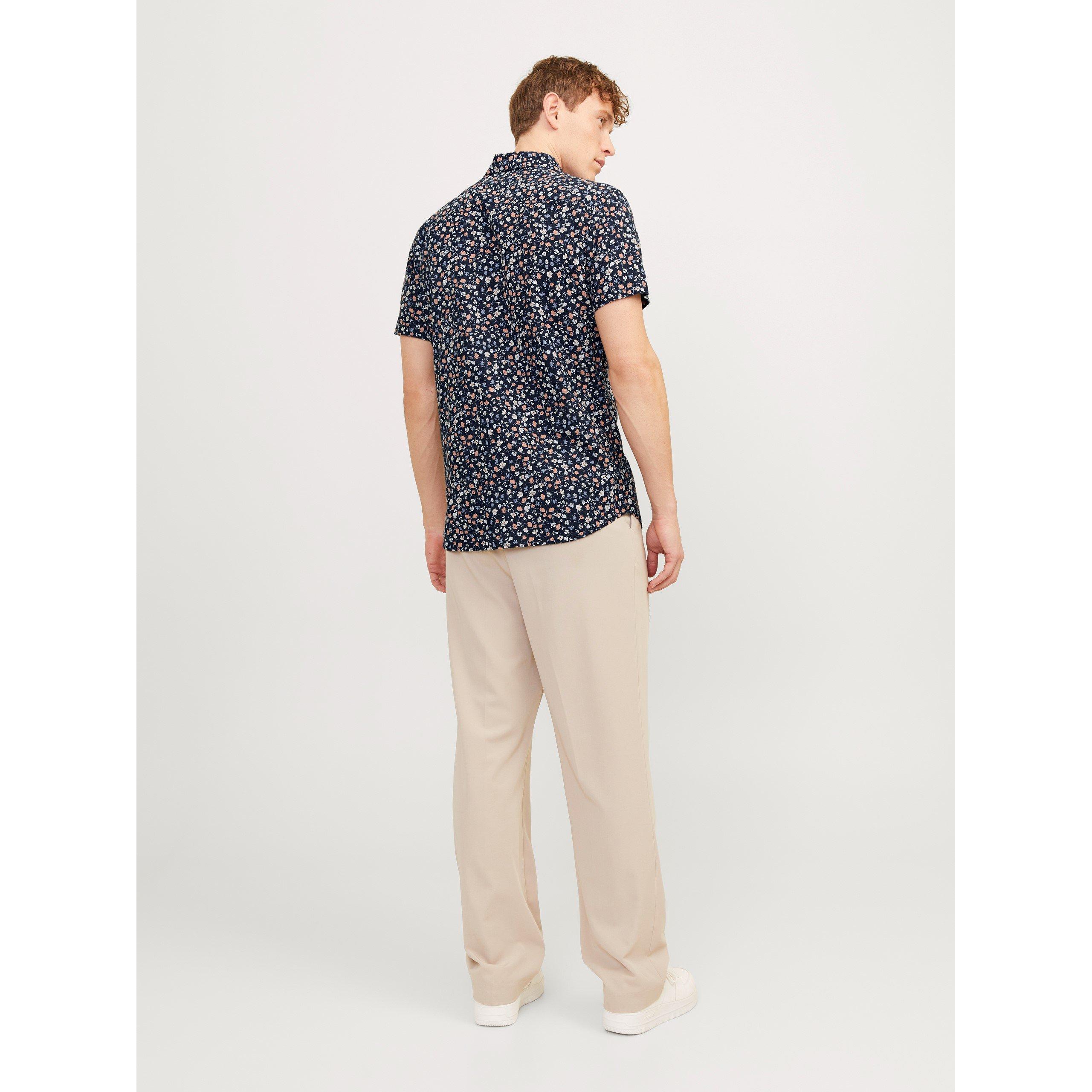 Jack and Jones JJ Floral Print Short Sleeve Shirt Mens