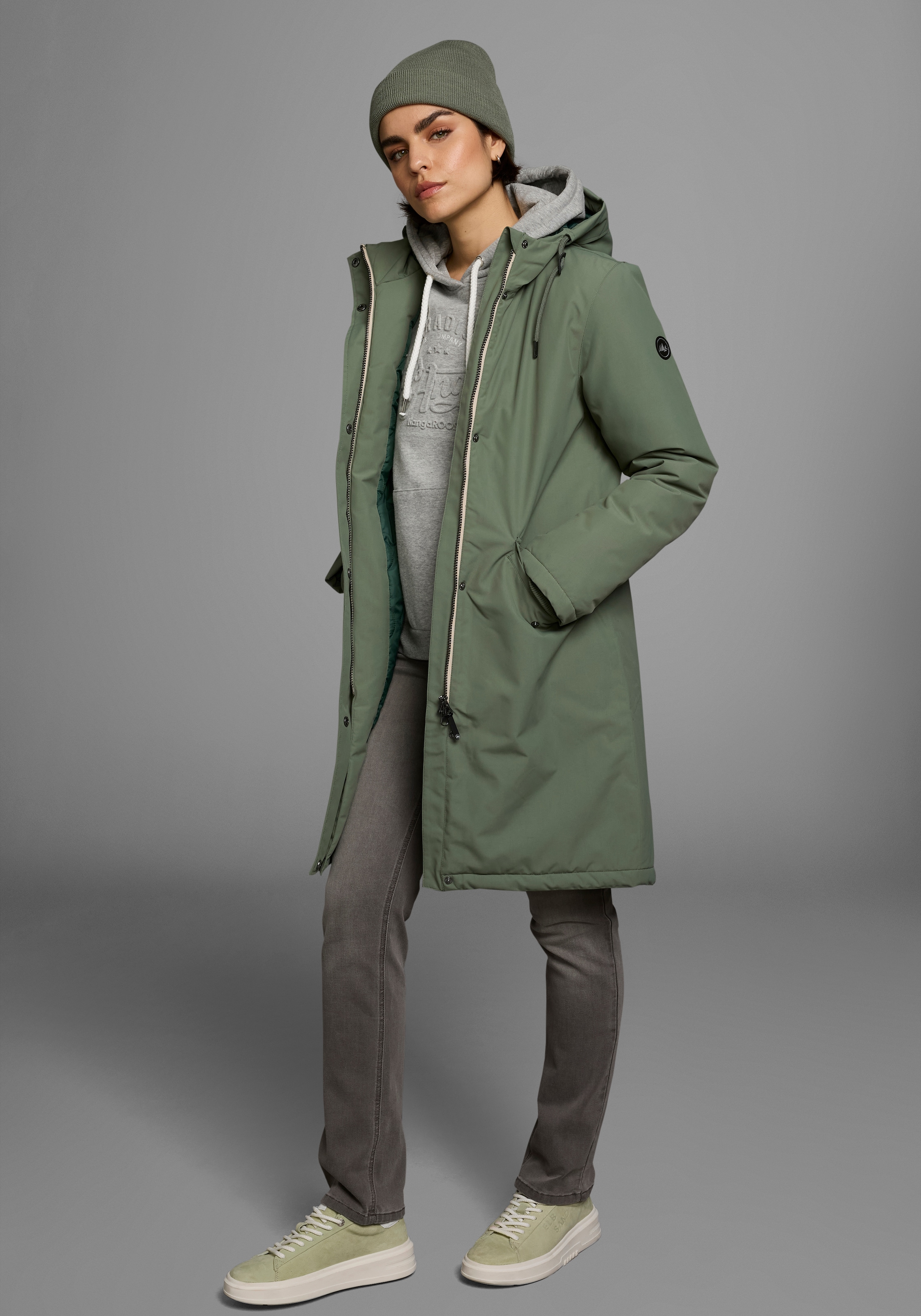 Polarino Parka mit Kapuze Atmungsaktiv, winddicht, wasserdicht, Im Oversize Look, weite Form