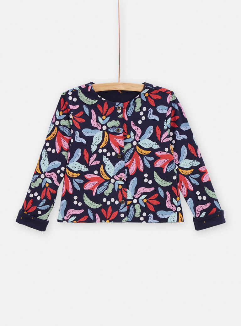 Cardigan réversible bleu foncé pour fille
