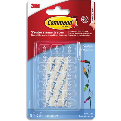 3M  Clip décoratif, plastique, taille XS, transparent