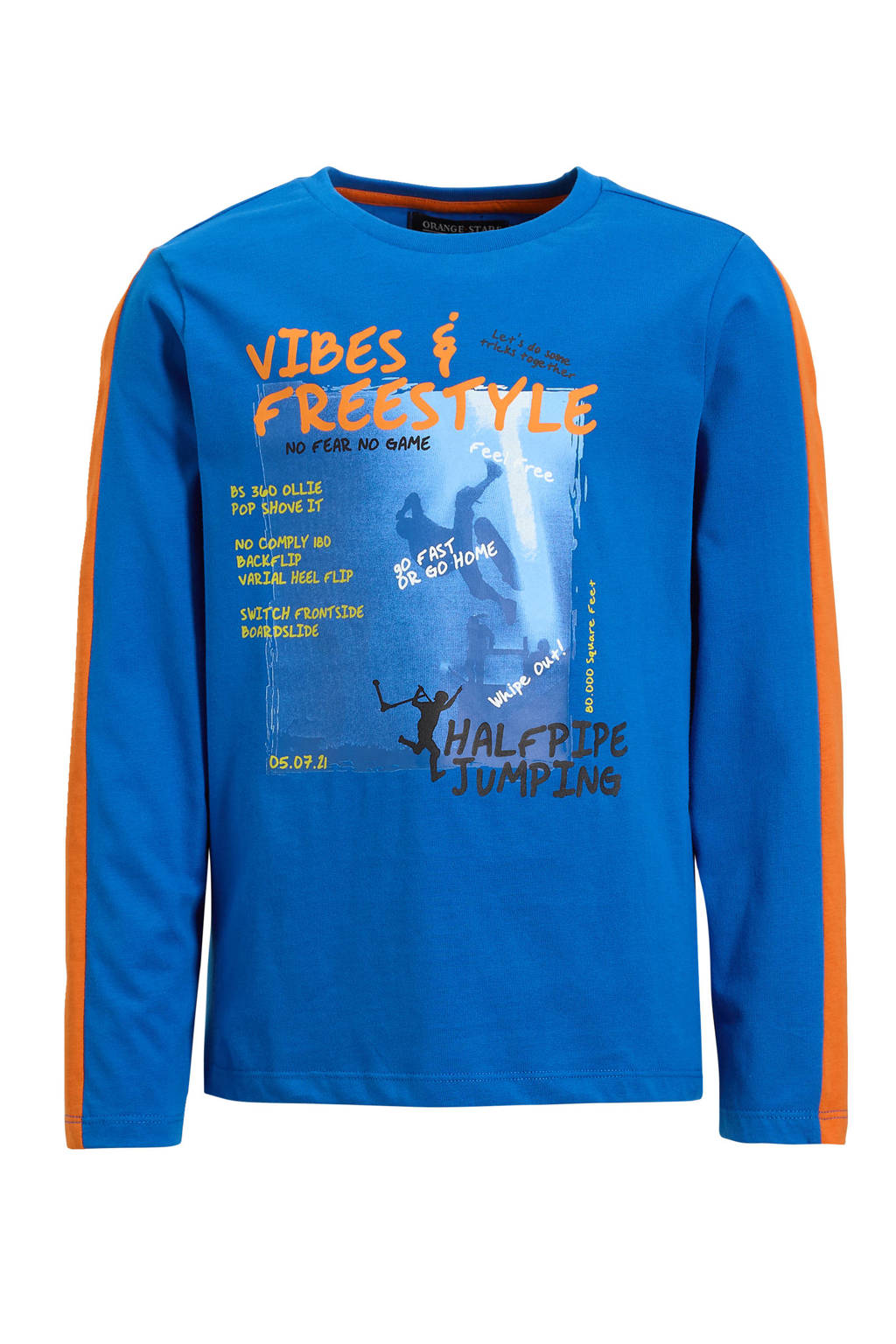 Orange Stars Longsleeve Rico blauw
