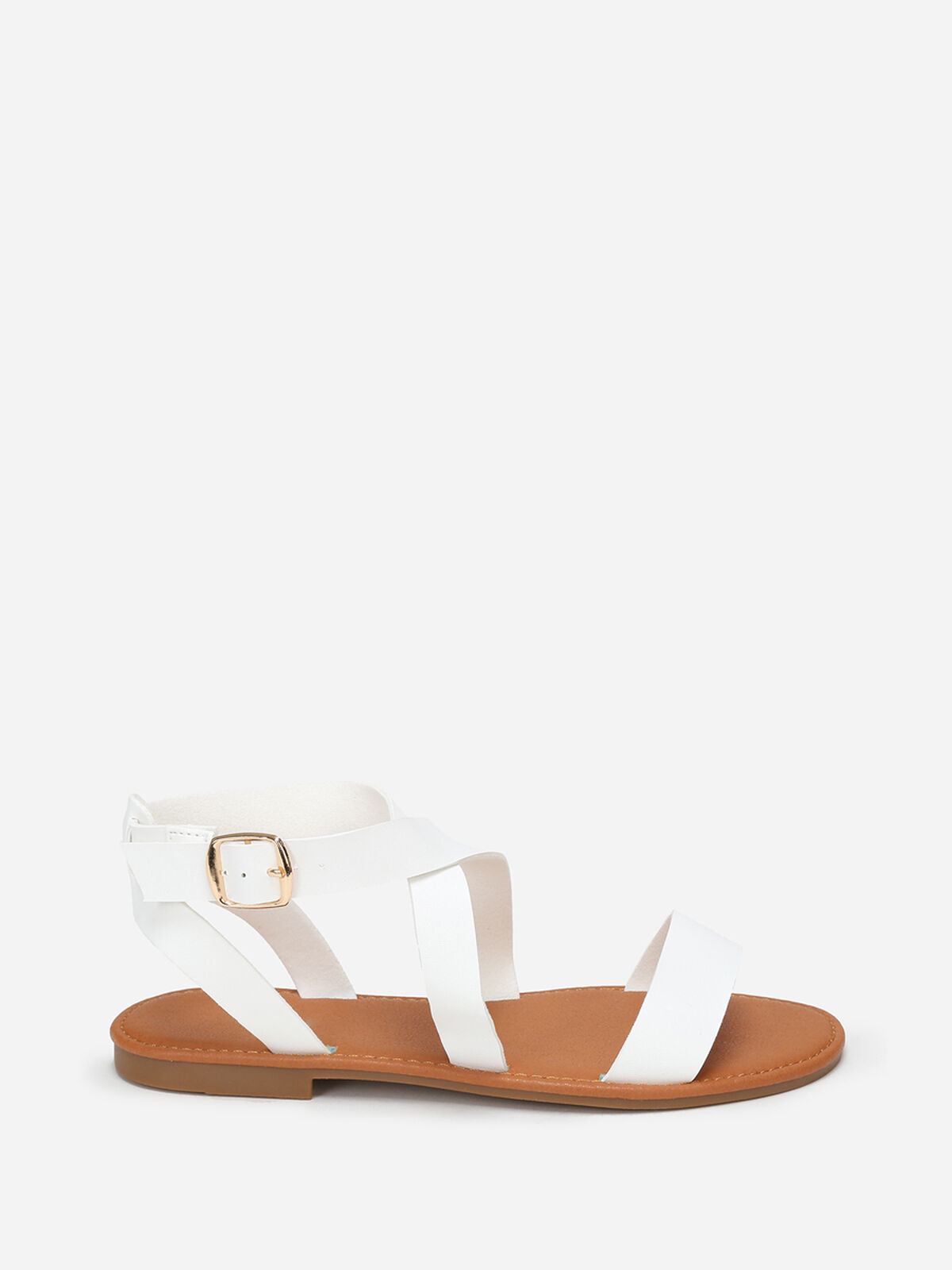 Sandales à brides avec boucle- Blanc