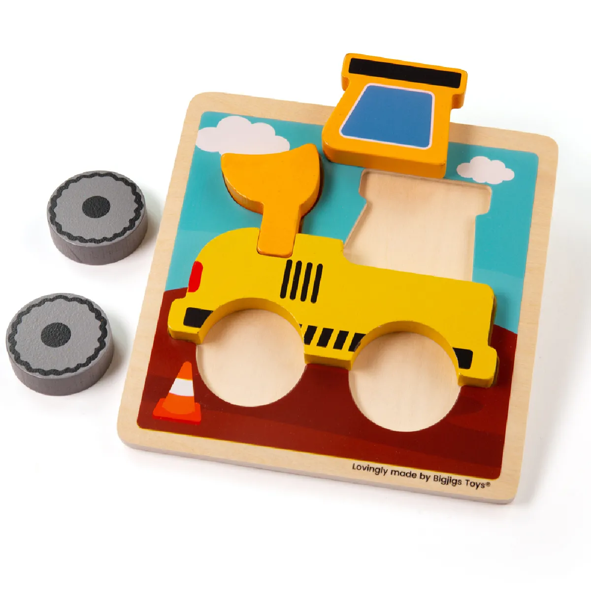 BIGJIGS TOYS Gros puzzle à soulever Digger