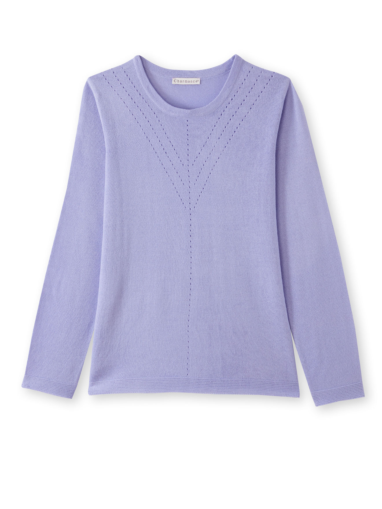 Pull encolure ronde avec jeu d'ajouré