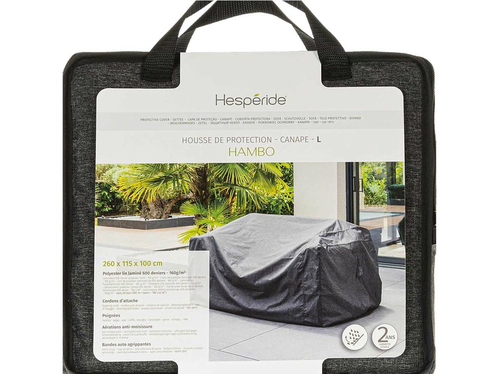 Housse pour canapé hambo l gris - 260 x 115 x 100 cm