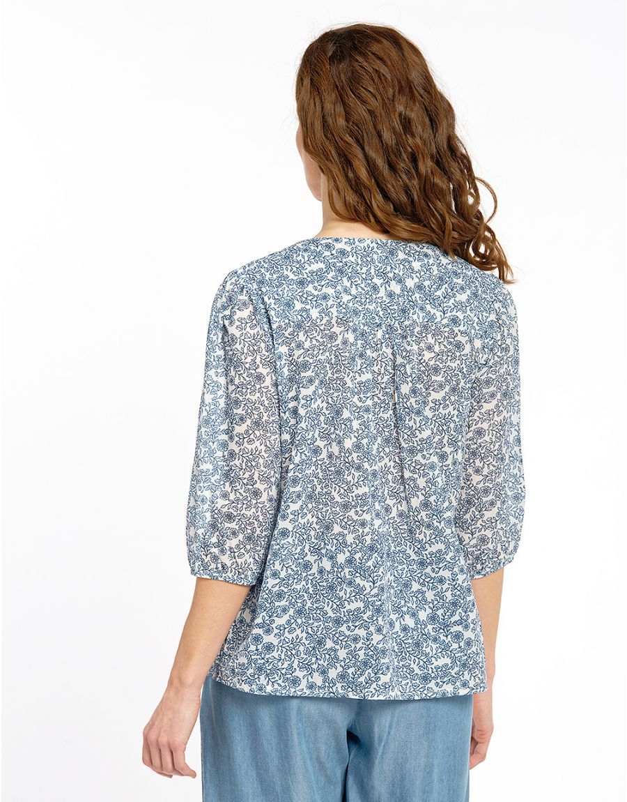 Blouse bleue 100% coton
