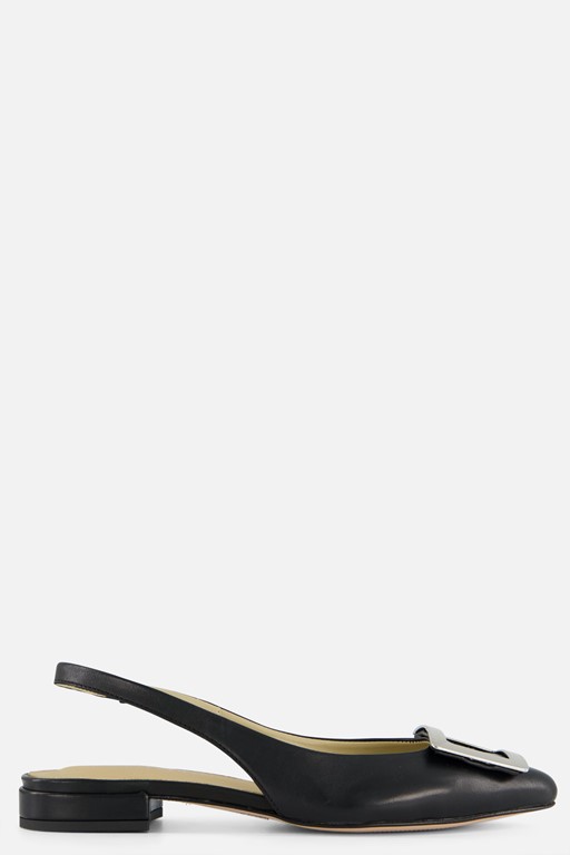 Linea Zeta Slingback Ballerina's zwart Leer