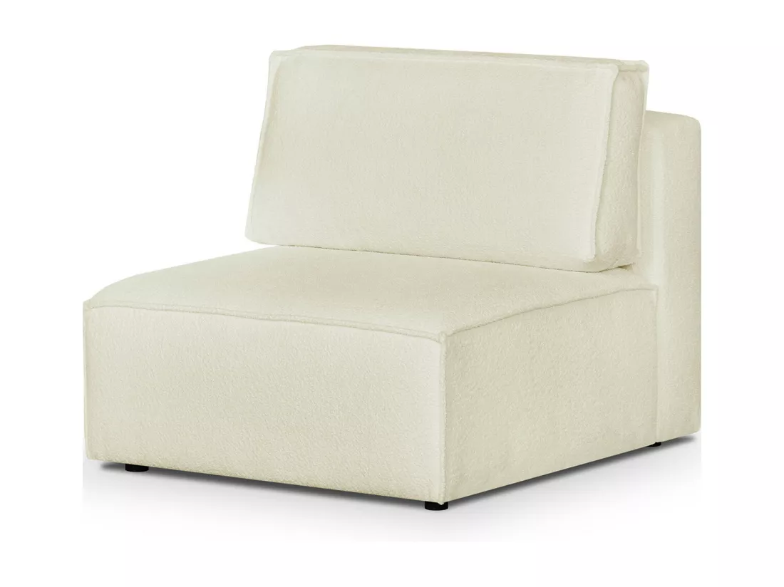 Chauffeuse modulable en tissu bouclé écru - Harper Mod