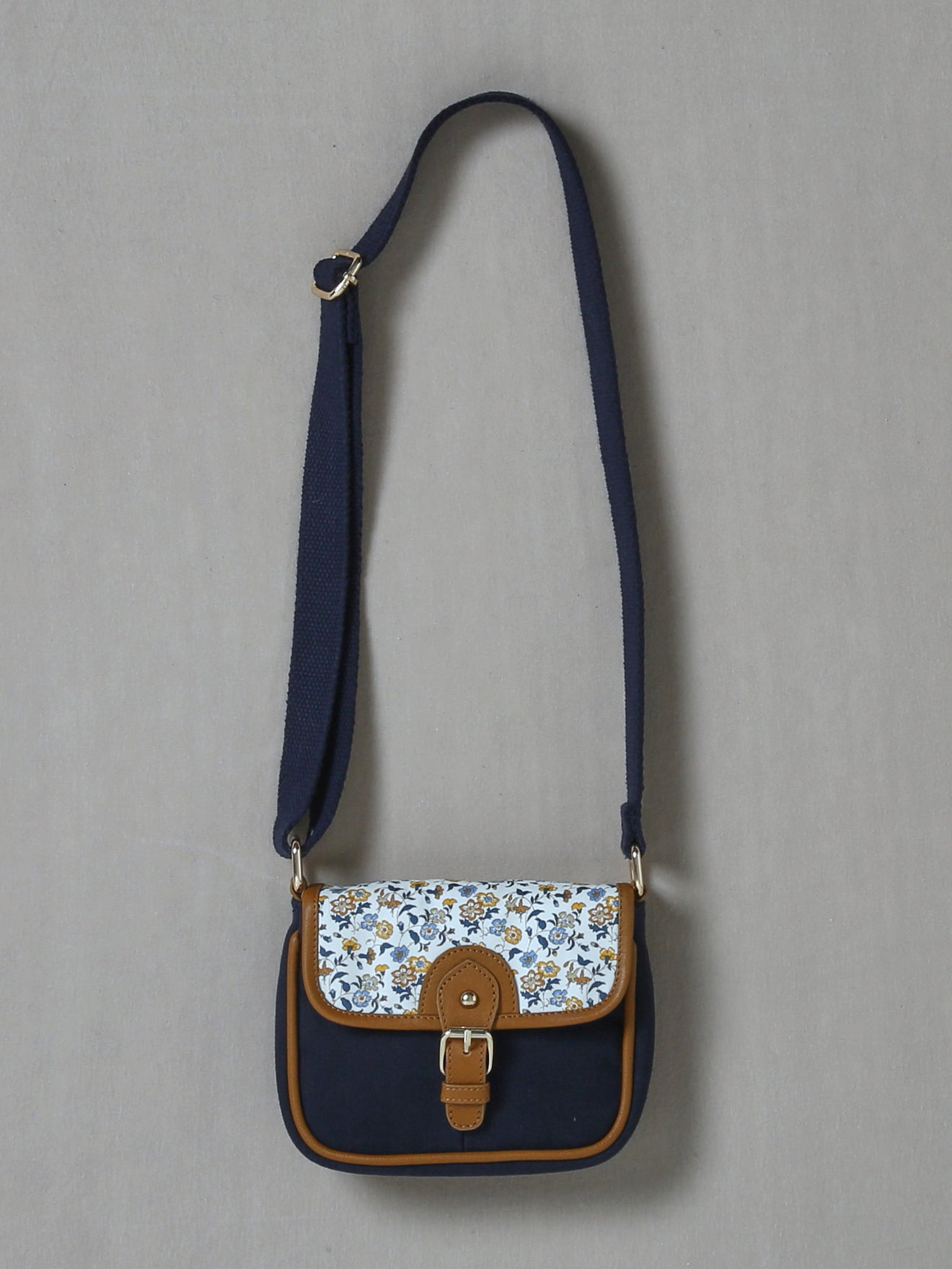 Besace Fille cuir et tissu Liberty Aisha