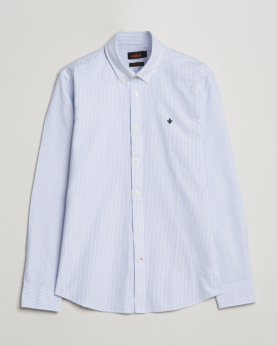 Morris Douglas Striped Oxford Light Blue