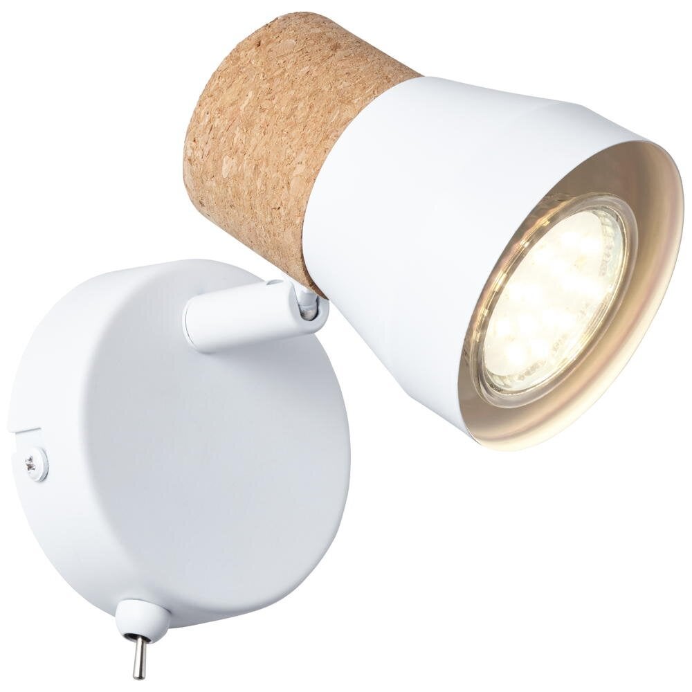 Moka wandlamp in mat wit en natuurlijk licht GU10