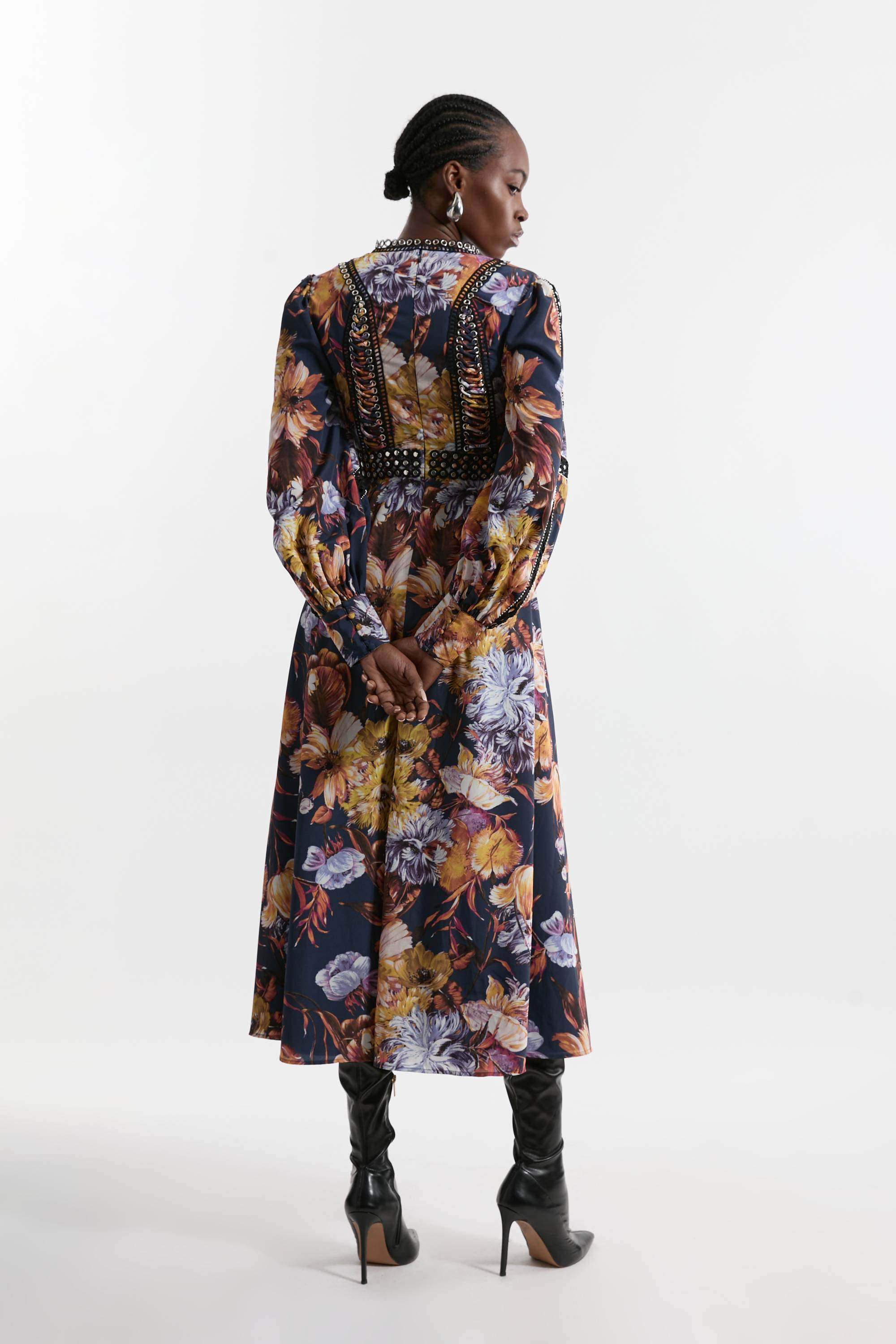 KarenMillen Robe maxi en dentelle ornée de fleurs