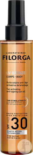 Filorga UV-Bronze Corps IP30 Huile Solaire Anti-âge Activatrice De Bronzage Fini Satiné Spray 150ml