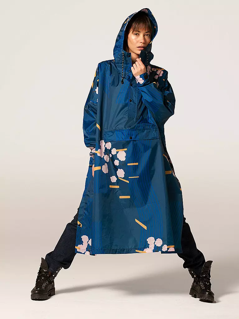 RAINKISS Regenjacke - Regenponcho Japanese Blossom blau