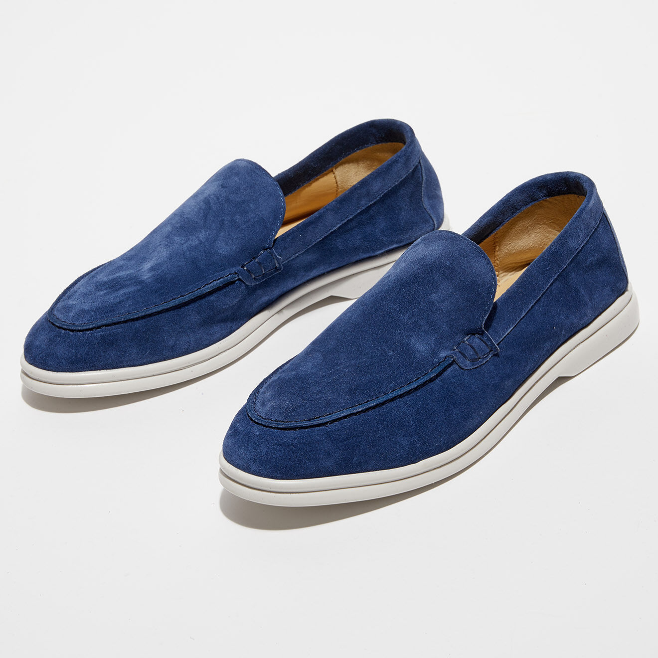 Loafers Mocassins en Velours de Cuir Alice bleus