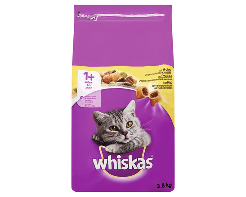 Droog kattenvoer, Whiskas 1+ Kip 3,8 kg