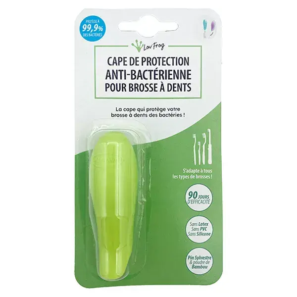 Capa protetora Lov'FROG para escova de dentes verde