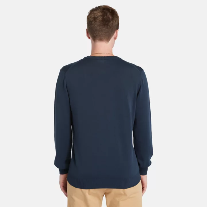 Pull teint en pièce pour homme en bleu marine