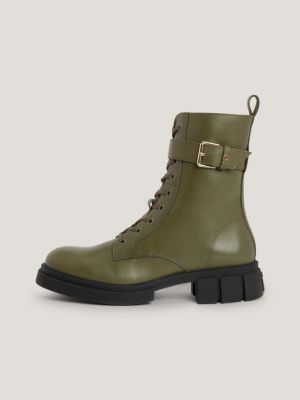 Botas de motociclista com cadarço e travas