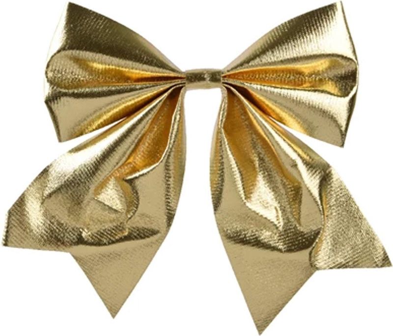 Decoris - Kerststrik - Goud - 20 x 24 cm - Polyester - Kerstboomversiering
