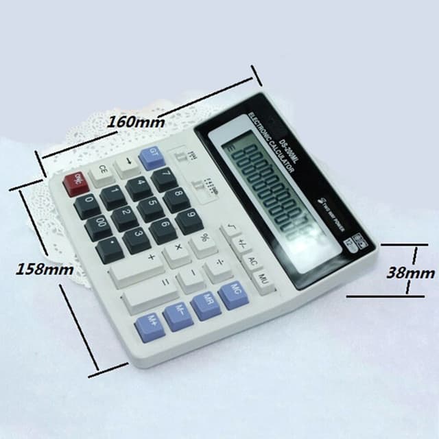 DS-200ML Solar og batteri Dobbelt strømforsyning Desktop Calculato