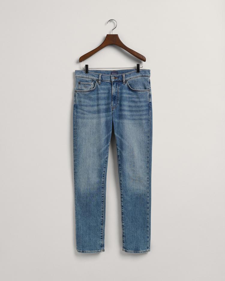 Hayes Slim Fit Denim Trousers Blue
