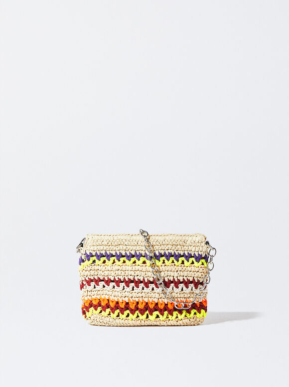 Bolsa transversal trançada - Multicolorida