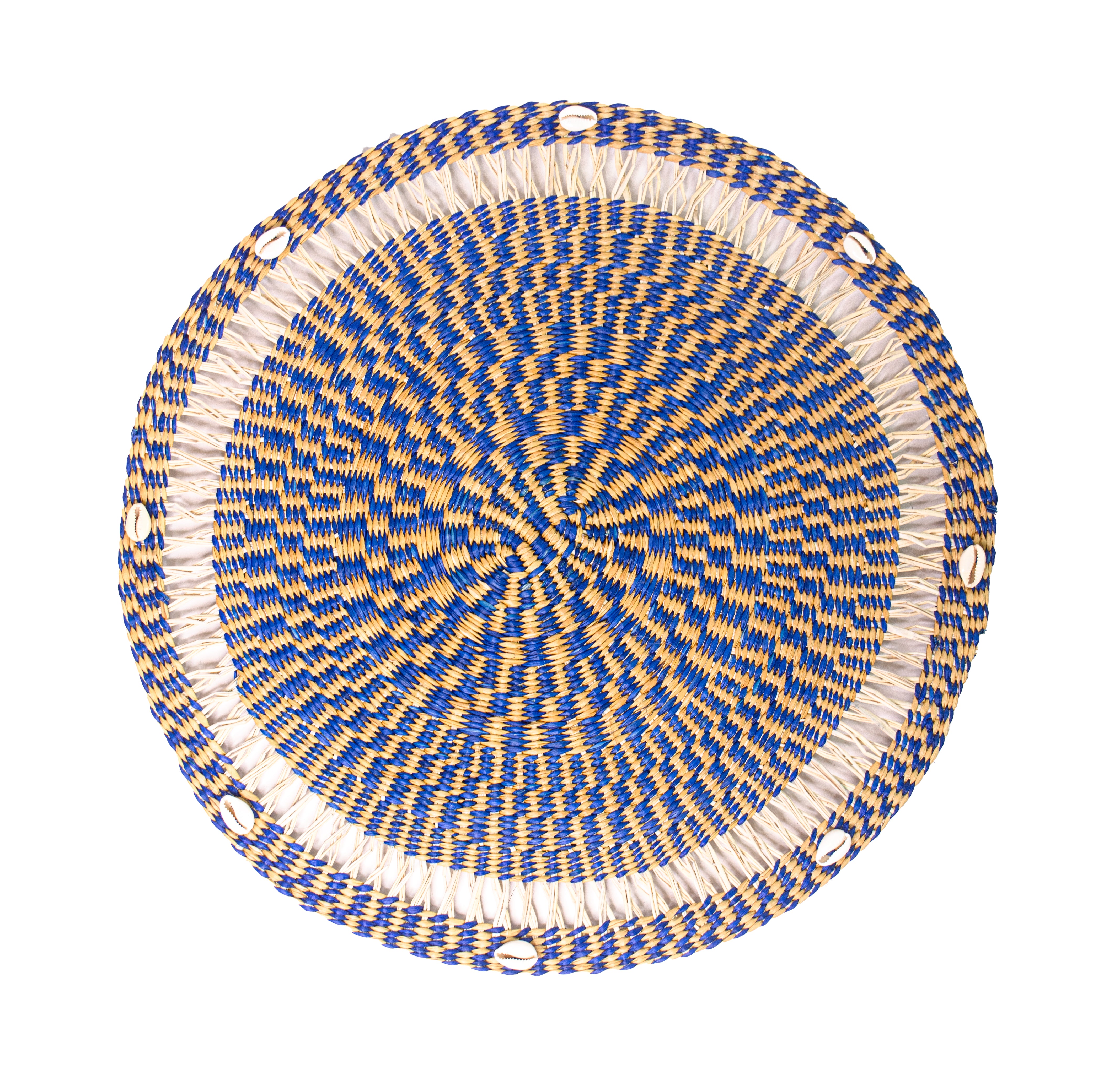 Set de table rond avec perles et coquillages (lot de 2)