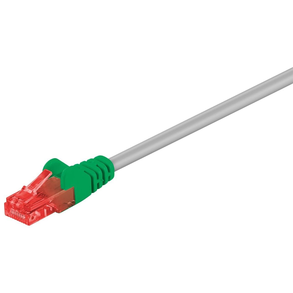 Goobay CAT 6 Crossover-patch-kabel, U/UTP, grå, grønn