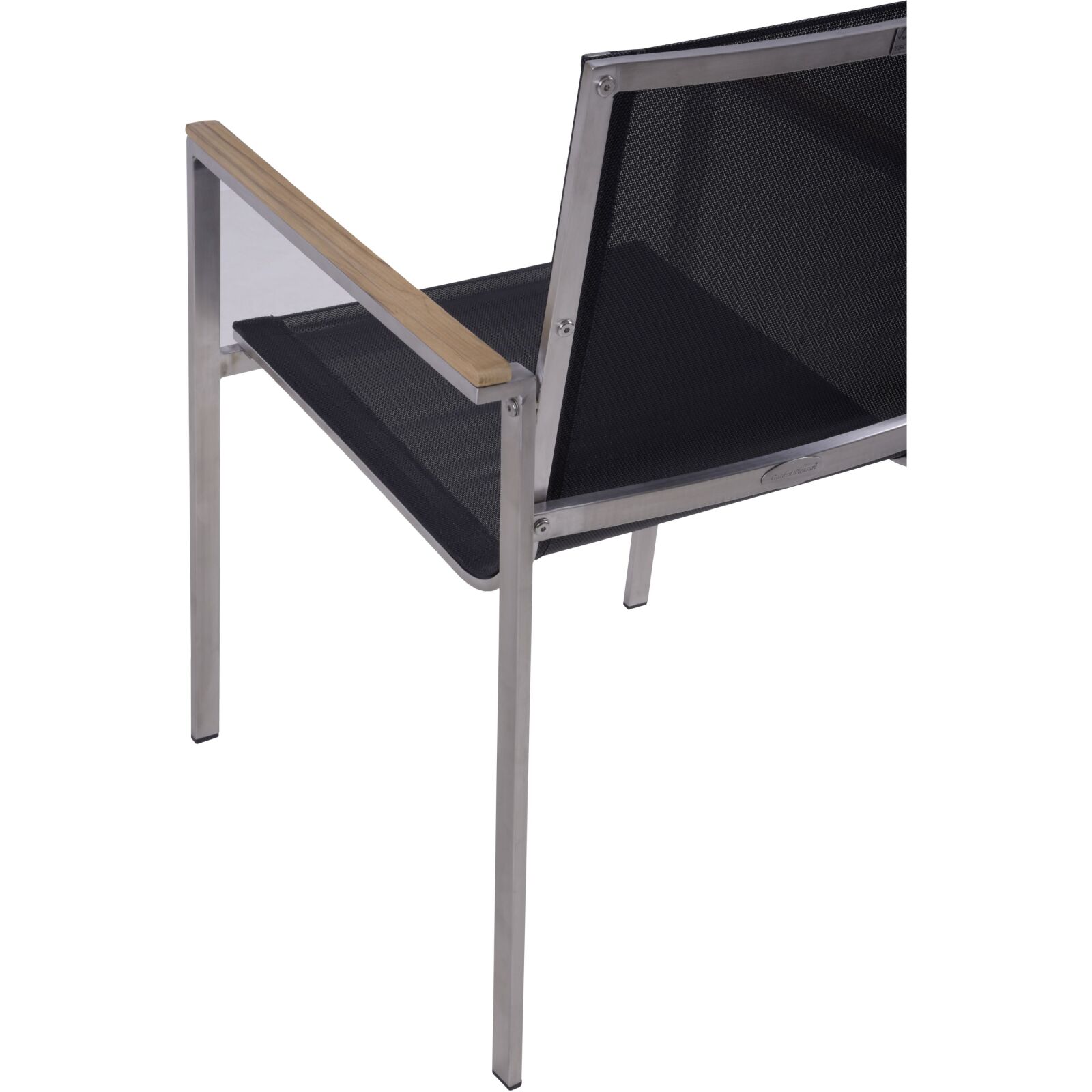 5-teilige Tischgruppe DALLAS/DENVER - dunkelgrau-silber - Teak Massivholz
