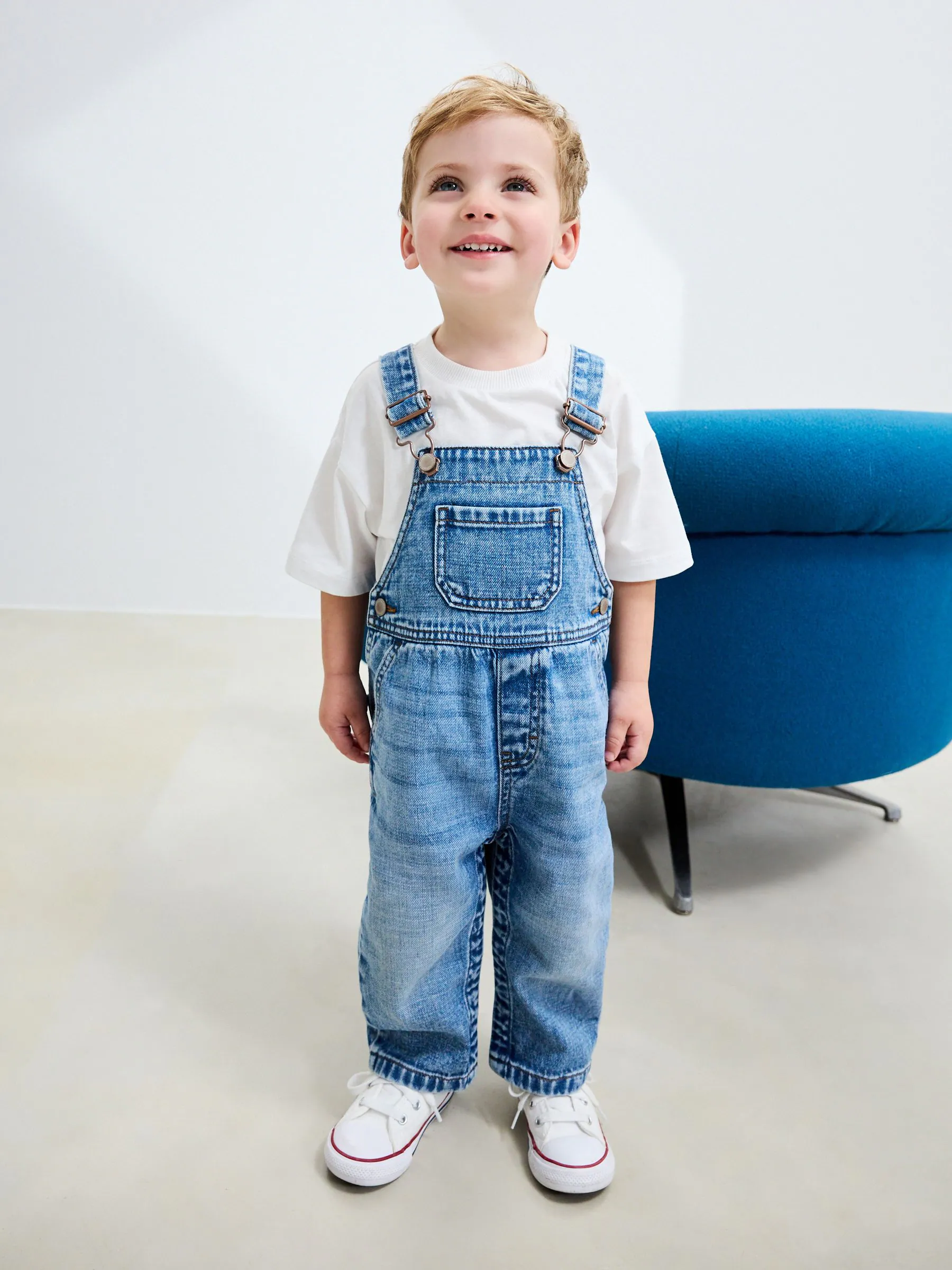 Normaal blauw - Denim tuinbroek (3mnd -7jr)