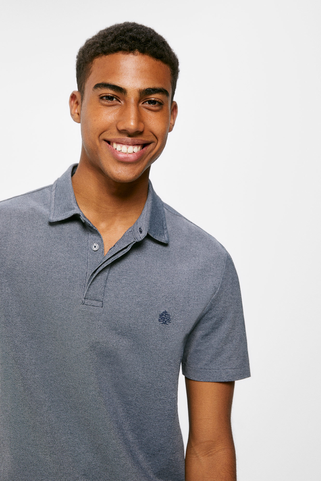 Camisa polo Oxford - azul escuro