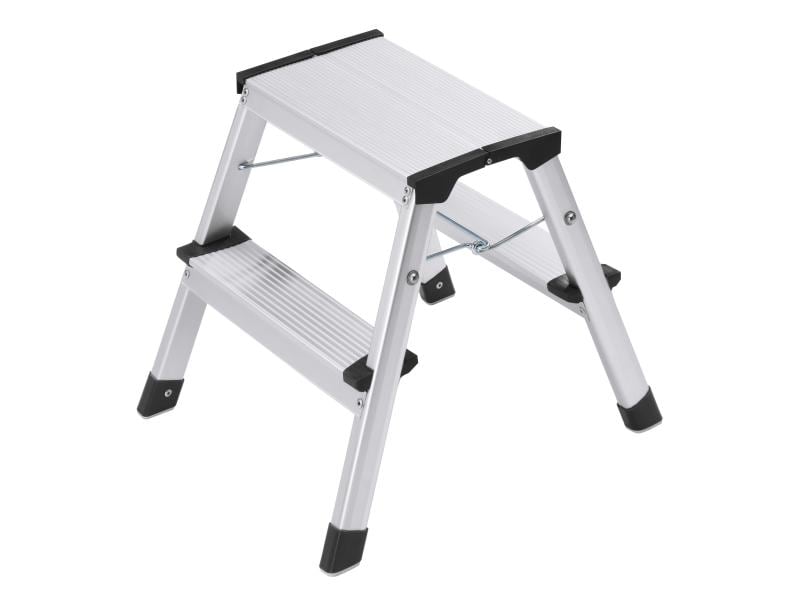 Hailo Trittleiter L90 Step-ke 2 Stufen Der Alu-Klapptritt zum Steigen und Sitzen