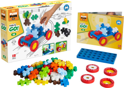 Plus-Plus Big - Make And Go - Bil Byggesæt - 46 Dele