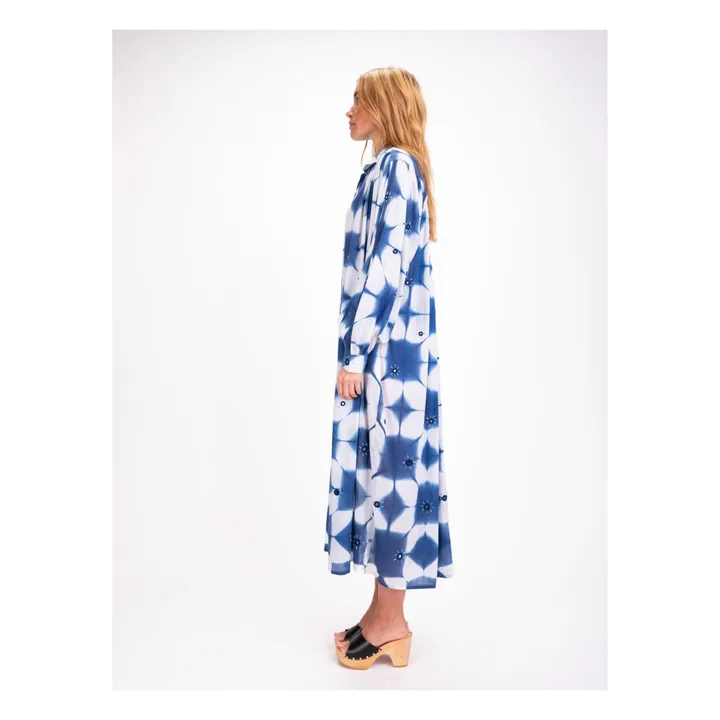 Virginie de Vinster Robe Cramp Dye Voile de Coton | Bleu indigo