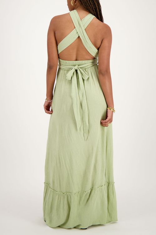 Groene multiway maxi jurk met lurex