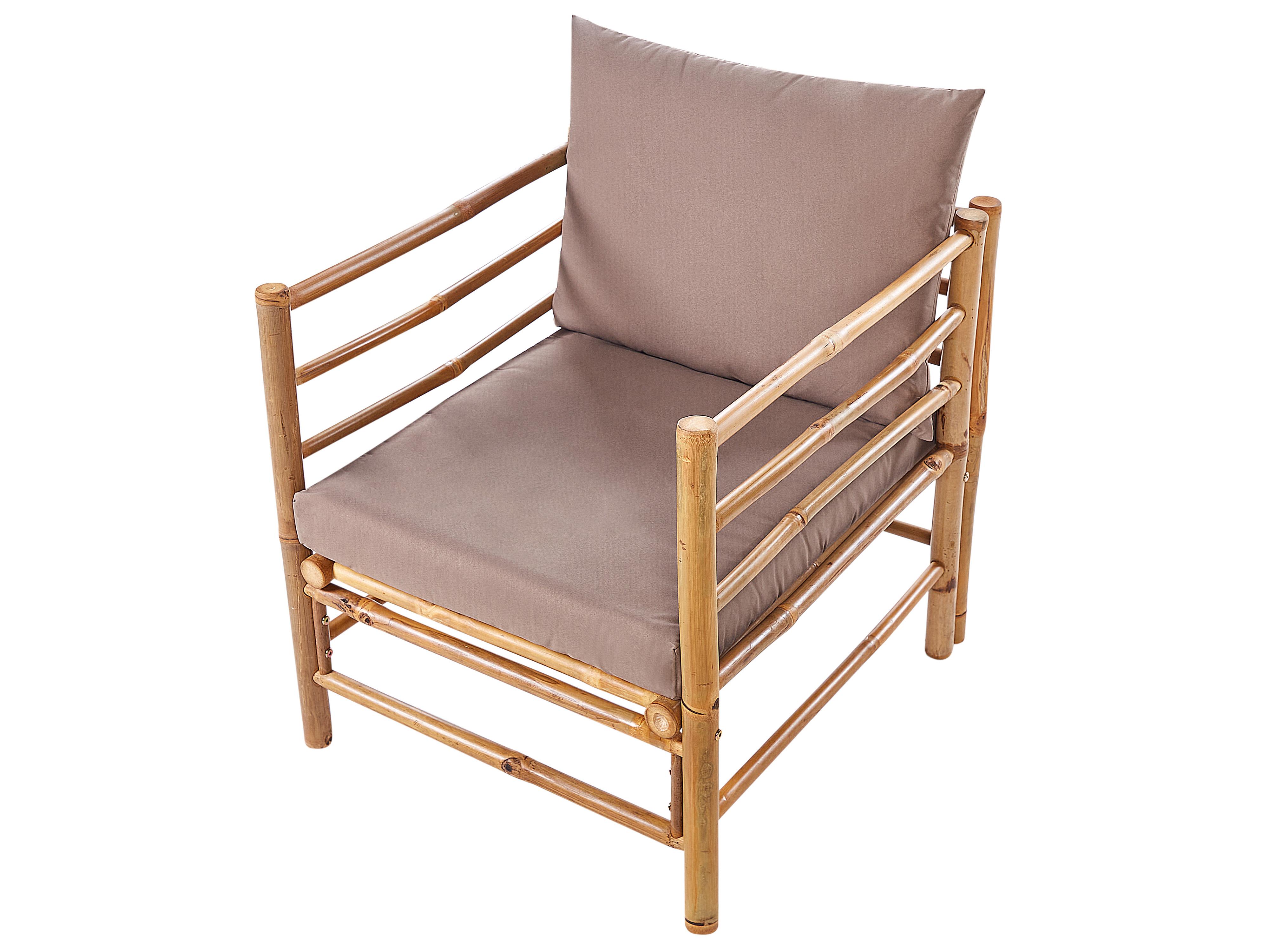 Loungeset met tafel 4-zits CERRETO Bamboehout Taupe
