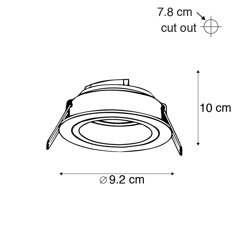 Inbouwspot, rond, aluminium, draai- en kantelbaar - Chuck