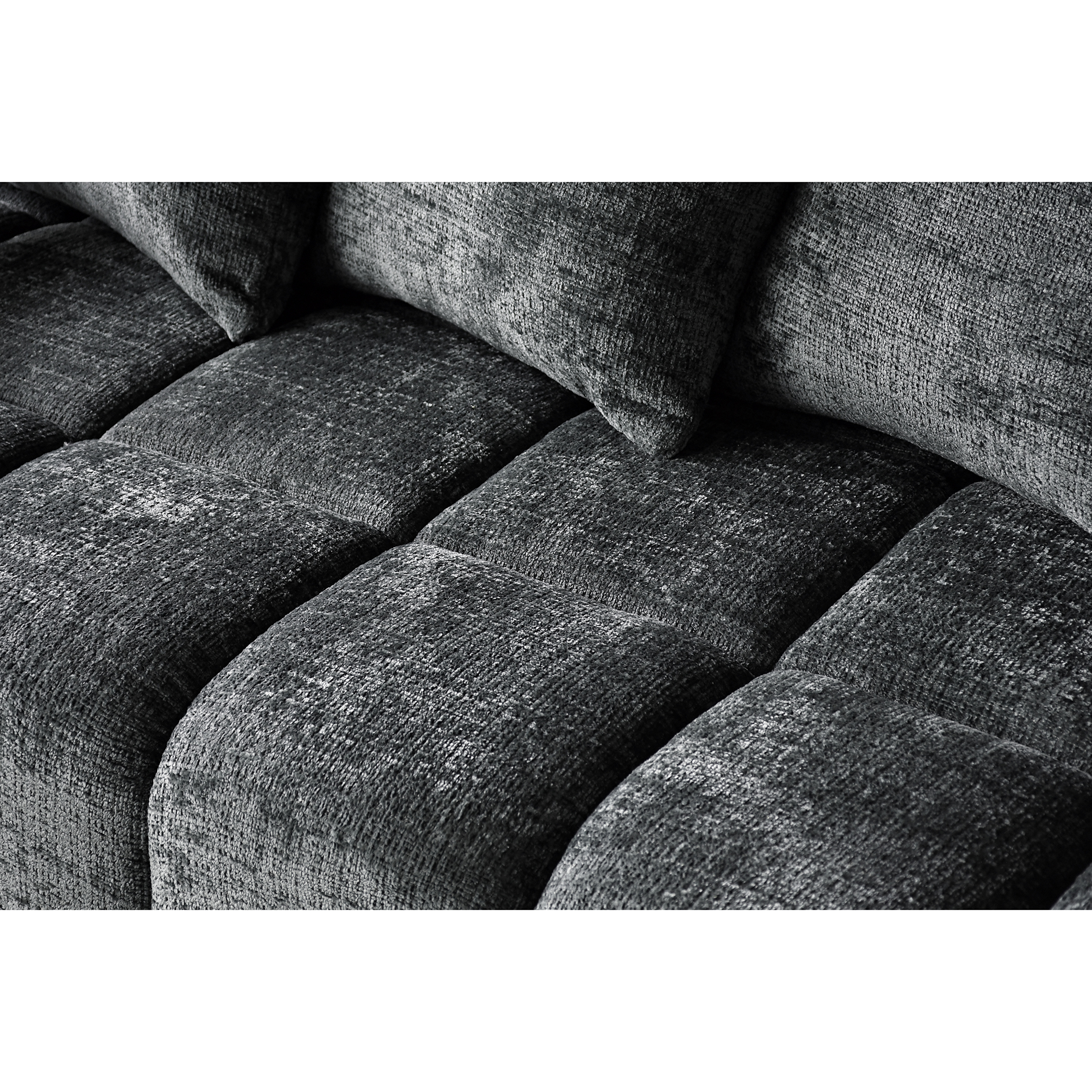 Ecksofa - grau - Ottomane rechts