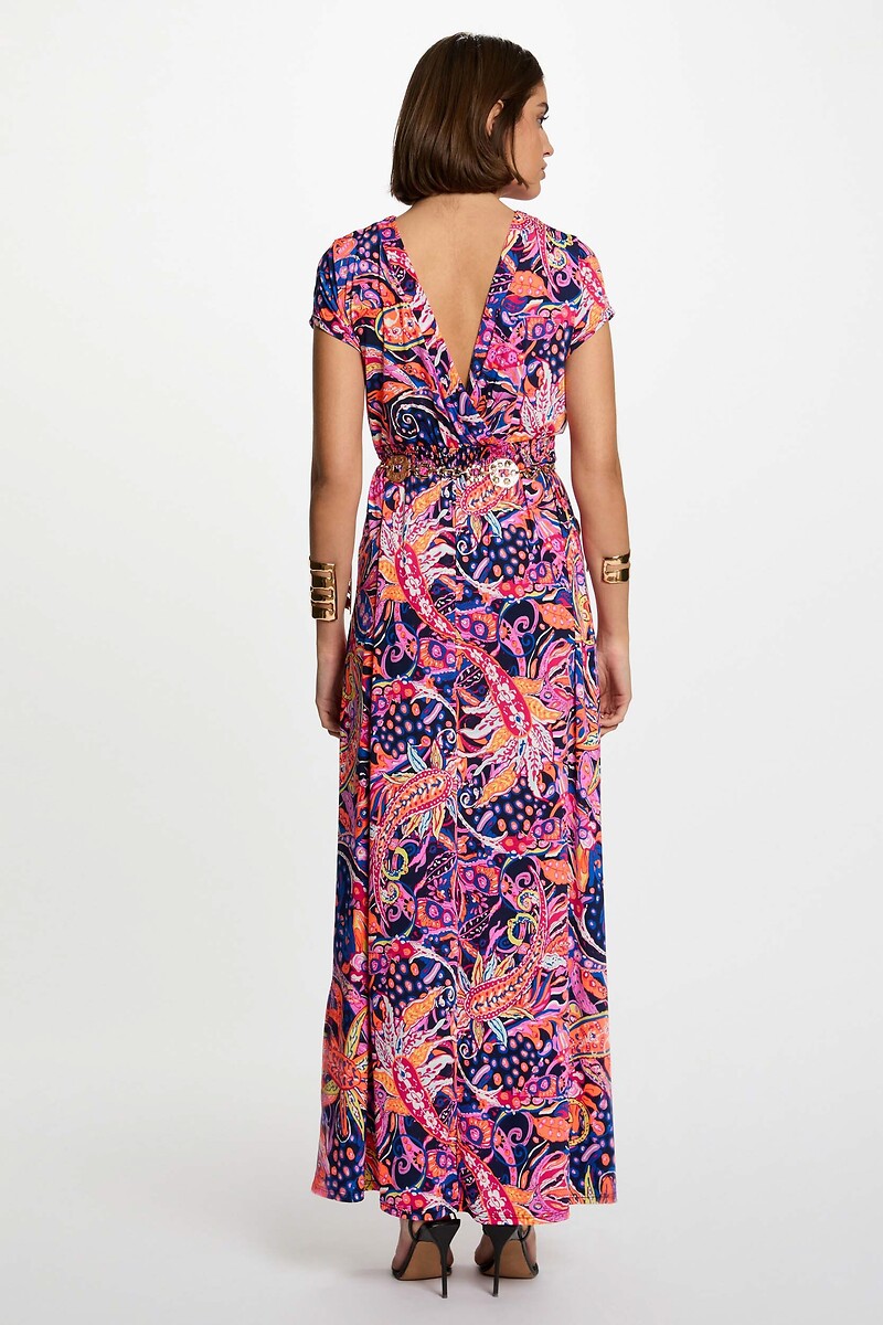 MORGAN<br>Vestido longo reto com estampa de cashmere