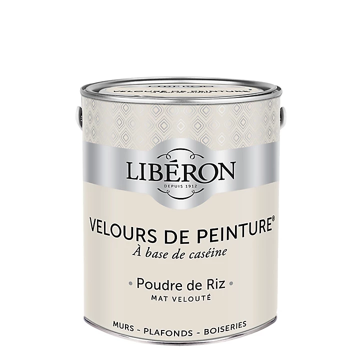 Peinture murs, plafonds et boiseries Velours de peinture blanc poudre de riz Libéron 2,5L