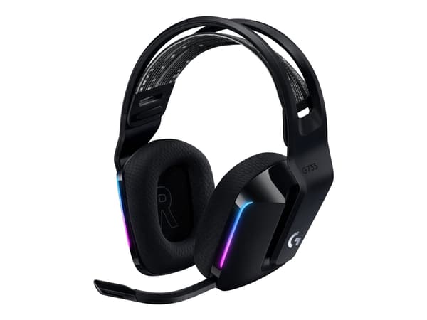 Logitech G G733 LIGHTSPEED Wireless RGB Gaming Headset - Hodesett - full størrelse - 2,4 GHz - trådløs - svart