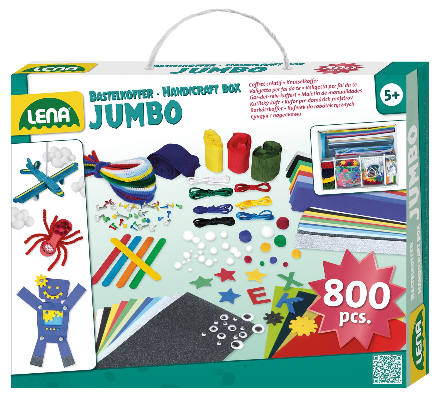 Bastelkoffer Jumbo blau, Faltschachtel