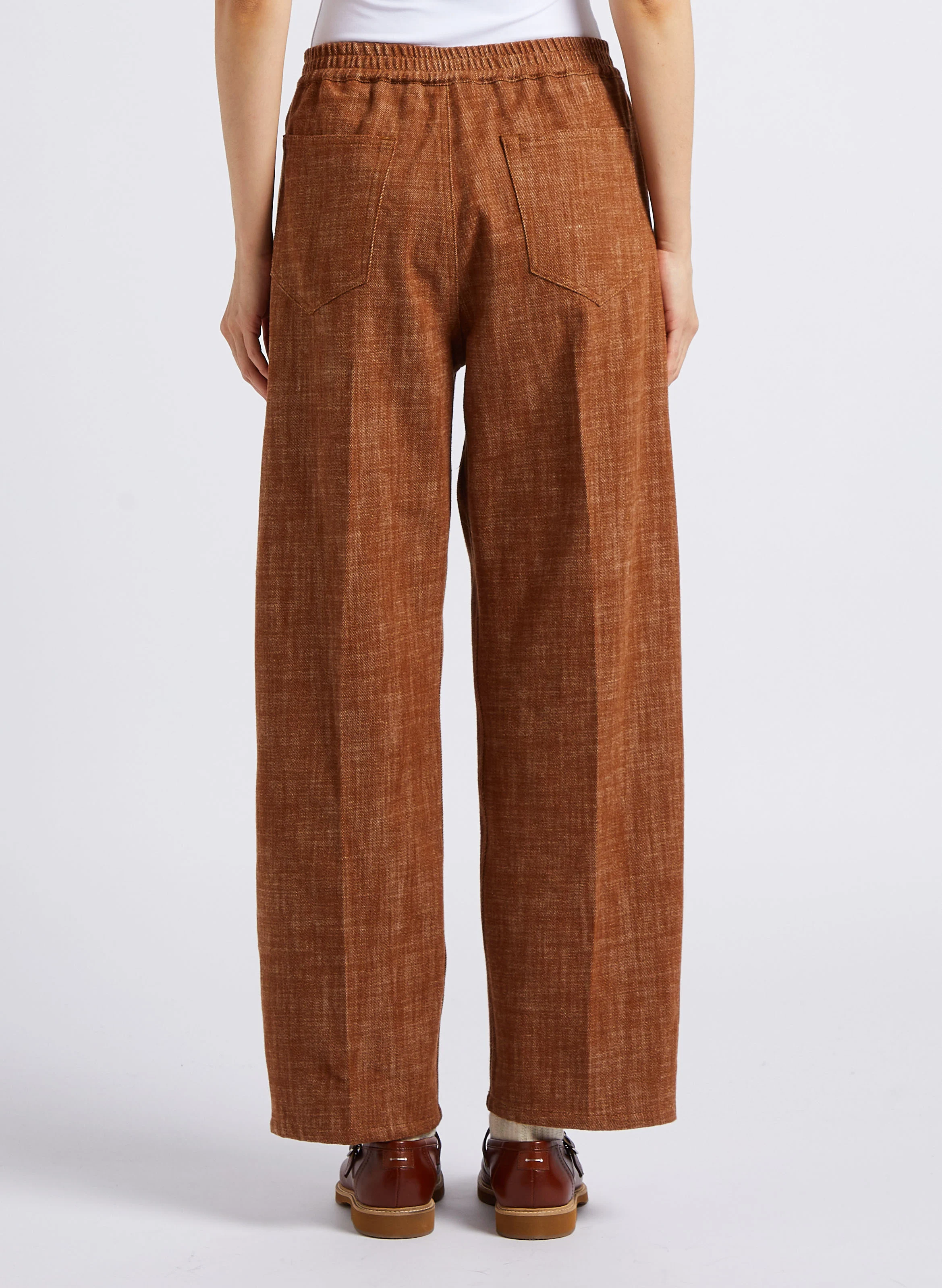 CORTINA - Pantalon large en coton | Marron