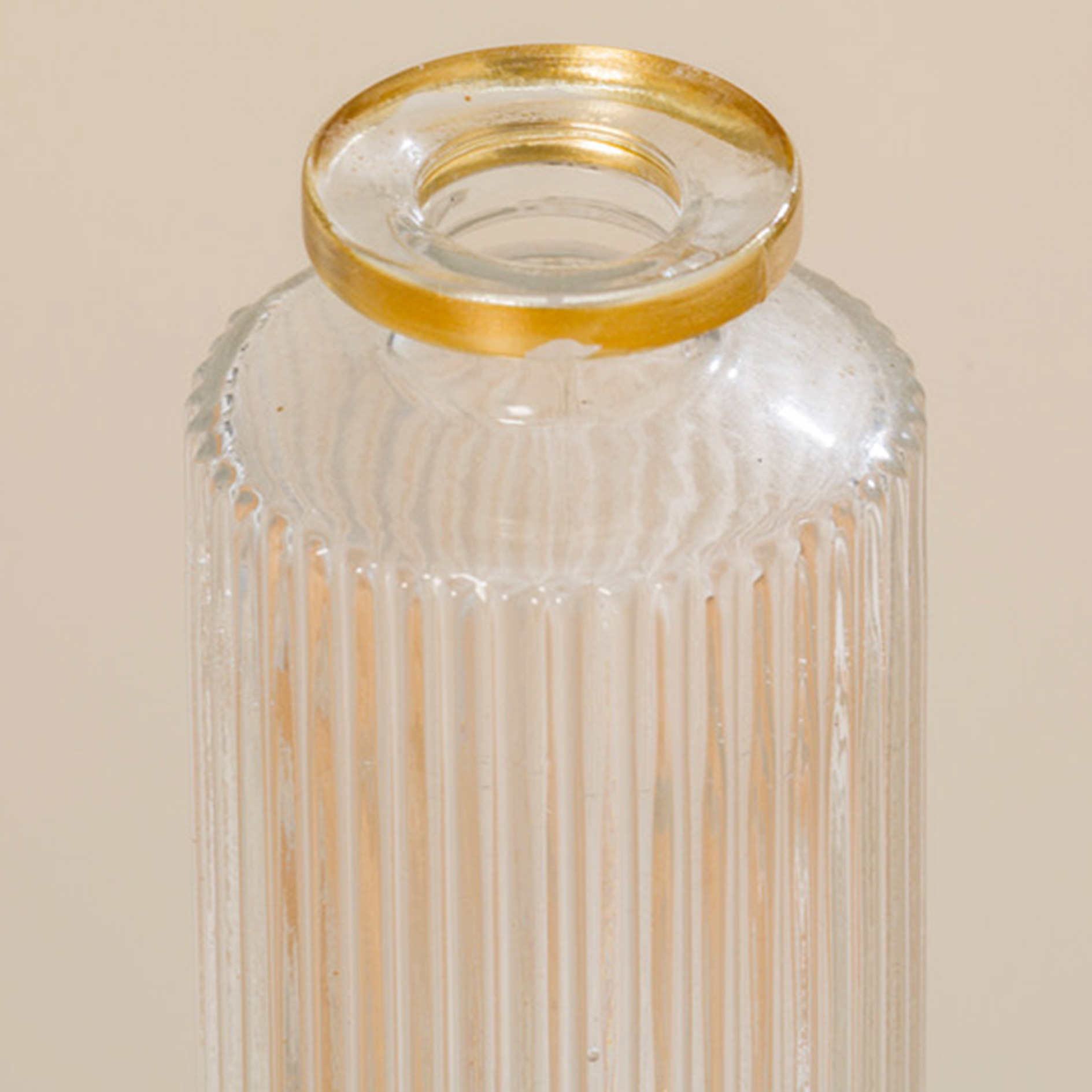 Vase - transparent-gold - sortiert - Klarglas