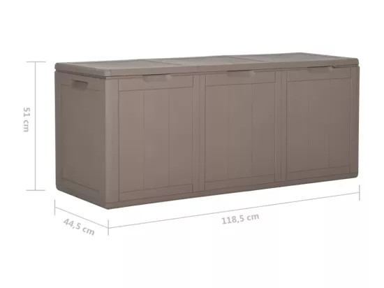Boîte de rangement de jardin 270 L Marron PP Rotin
