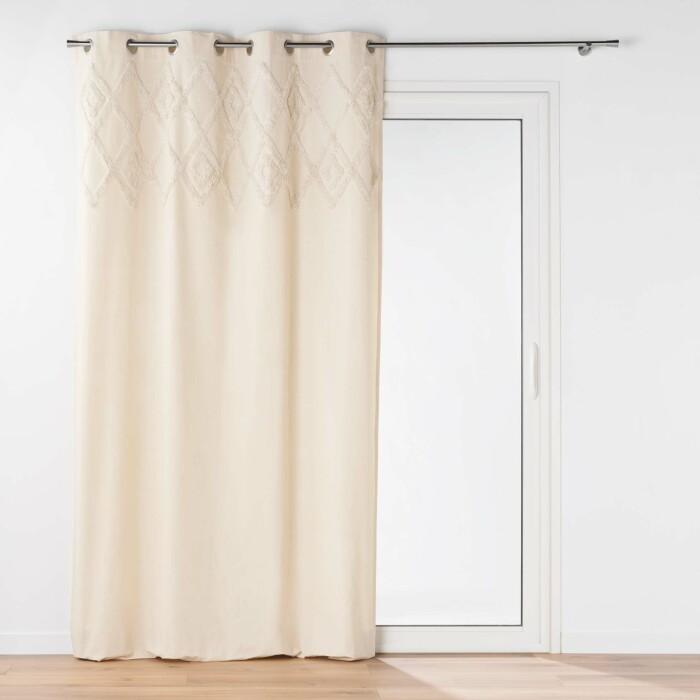 RIDEAU OEILLETS 140X240CM UNI TUFTE ATHENA NATUREL