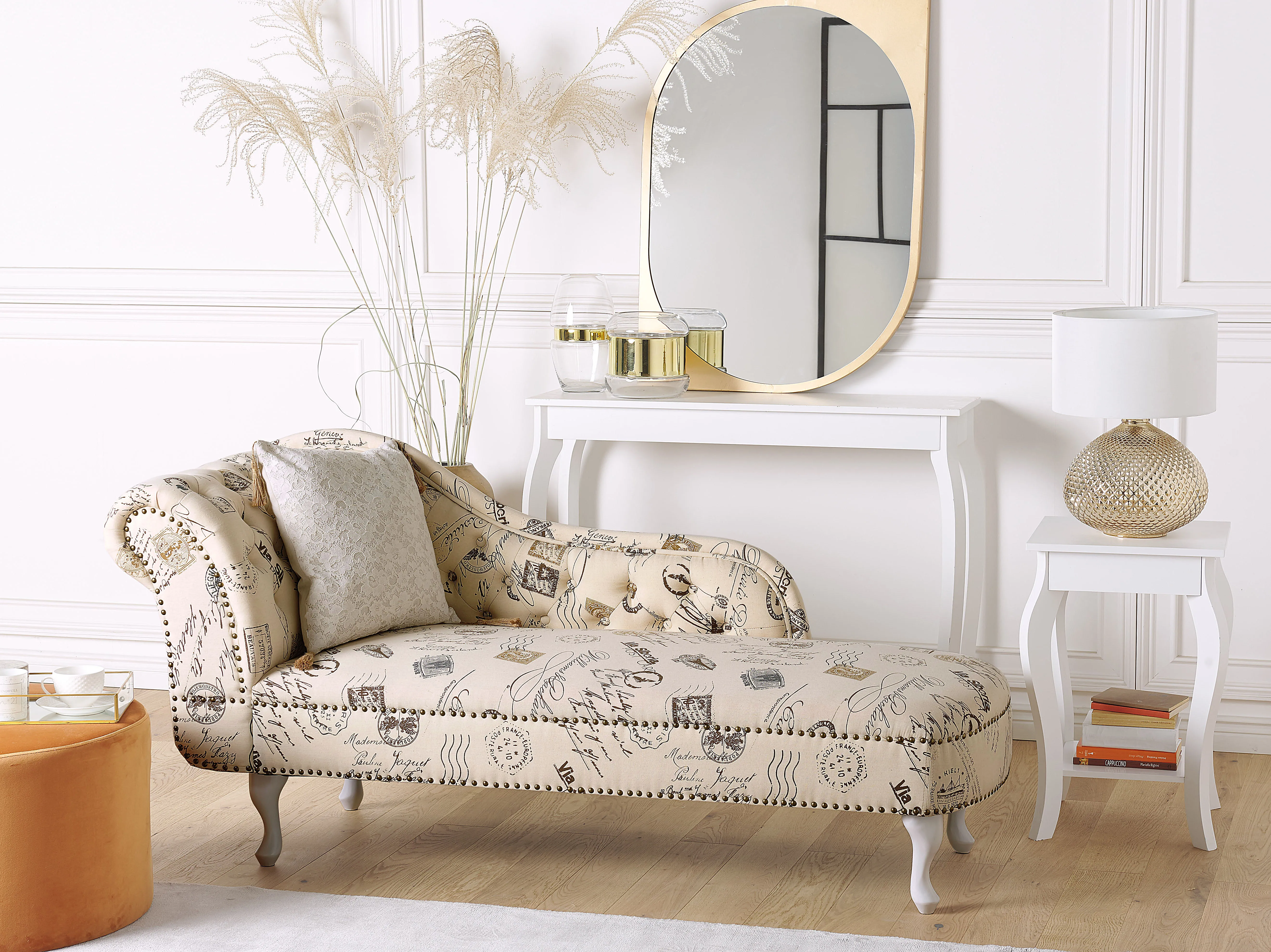 Linkszijdige chaise longue NIMES Stof Beige