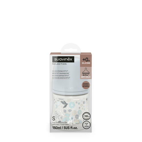 Biberon 150ml tétine SXPro S Wonderland Bleu - SUAVINEX