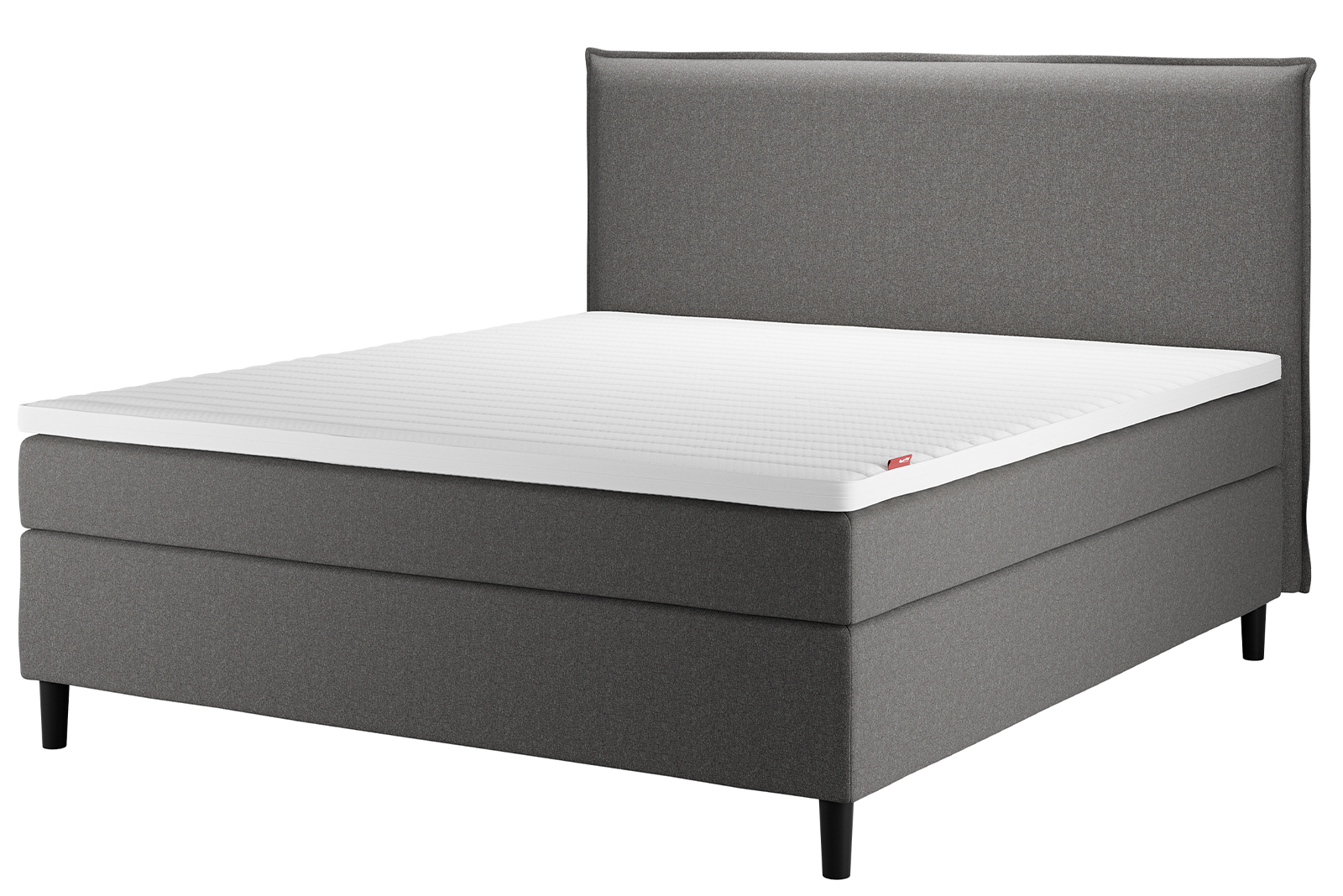 Sensitive 200 kontinentalseng Tekstil Poppy 25 160x200 cm. Fast/Fast med Premium hyperflex overmadrass og Round black ben 13cm. Uten hodegavl.